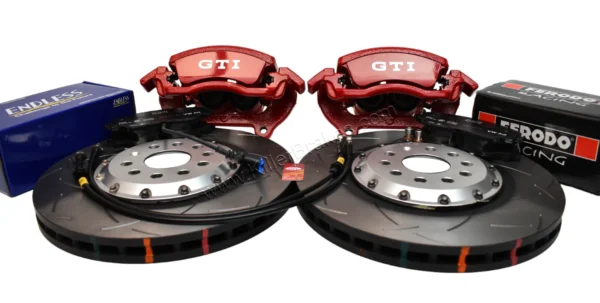 Front Golf 8 GTI Clubsport 2piston Brake Kit 357x34mm 5WA615123D 5WA615124D DBA53927SLVS Red