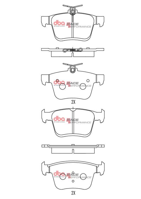 Rear Audi TTRS 8S RS3 8v RSQ3 8U Mk7R S3 8V DBA Brake Pads DB2384RP Race Performance