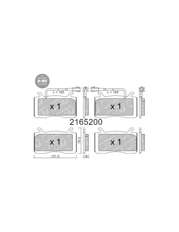 Front SDT High performance brake pads s50 Alfa Romeo Stelvio Giulia