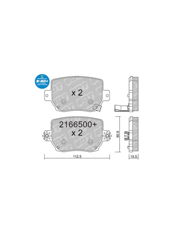 Rear SDT High performance Plus brake pads s50 Tesla Model 3 Y Performance Pack