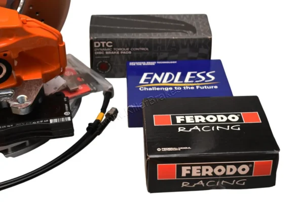 Front Cupra Audi Brembo 4pot Brake Kit Clubsport 340x30mm Adapters VBT Orange Lambo