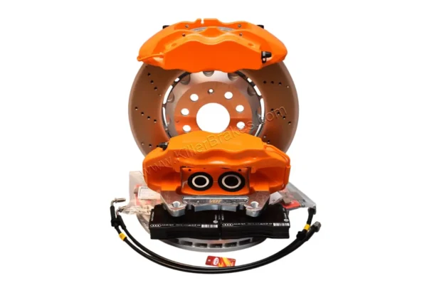 Front Cupra Audi Brembo 4pot Brake Kit Clubsport 340x30mm Adapters VBT Orange Lambo