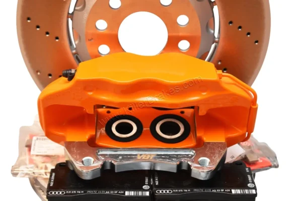 Front Cupra Audi Brembo 4pot Brake Kit Clubsport 340x30mm Adapters VBT Orange Lambo