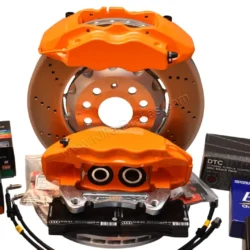 Front Cupra Audi Brembo 4pot Brake Kit Clubsport 340x30mm Adapters VBT Orange Lambo