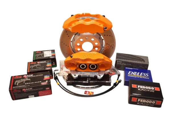 Front Cupra Audi Brembo 4pot Brake Kit Clubsport 340x30mm Adapters VBT Orange Lambo