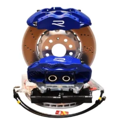 Front Cupra Audi Brembo 4pot Brake Kit Clubsport 340x30mm Adapters VBT VW 8R Blue
