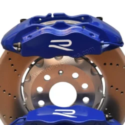 Front Cupra Audi Brembo 4pot Brake Kit Clubsport 340x30mm Adapters VBT VW 8R Blue