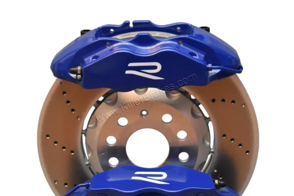 Front Cupra Audi Brembo 4pot Brake Kit Clubsport 340x30mm Adapters VBT VW 8R Blue