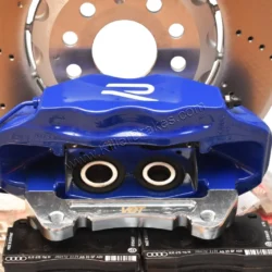 Front Cupra Audi Brembo 4pot Brake Kit Clubsport 340x30mm Adapters VBT VW 8R Blue