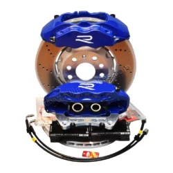 Front Cupra Audi Brembo 4pot Brake Kit Clubsport 340x30mm Adapters VBT VW 8R Blue