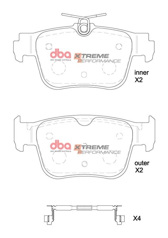 Rear DBA DB8850XP Xtreme Perfomance brake pads Audi Rs3 8y Golf 8R S3 8y Cupra Formentor