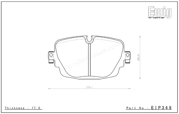 Rear ENDLESS EIP349MX87 brake pads AUDI RS6 C8