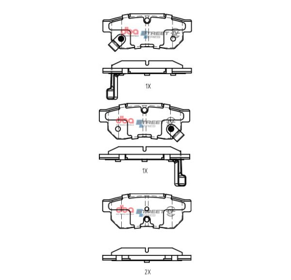 DBA Brake Pads Honda Fit Hybrid 2010 On R — Rear Axle for Honda City / Civic (5th Gen) EG5 – DB1163SSEV — brake part photo DBA Brake Pads Honda Fit Hybrid 2010 On R — Rear Axle for Honda City / Civic (5th Gen) EG5 – DB1163SSEV — brake part photo