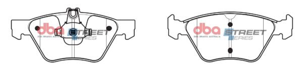 DBA Brake Pads Street Series Ceramic — Front Axle for Chrysler Crossfire / Mercedes-Benz CLK (C208) CLK200 Convertible – DB1403SS — brake part photo