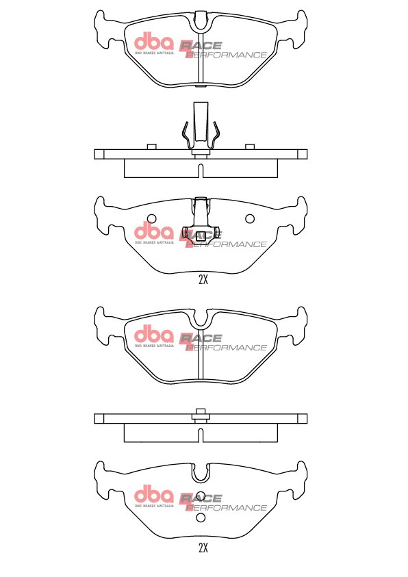 DBA Brake Pads Race Performance — Rear Axle for BMW 3 Series (E46) 316 / 3 Series (E46) 318 – DB1415RP — brake part photo DBA Brake Pads Race Performance — Rear Axle for BMW 3 Series (E46) 316 / 3 Series (E46) 318 – DB1415RP — brake part photo