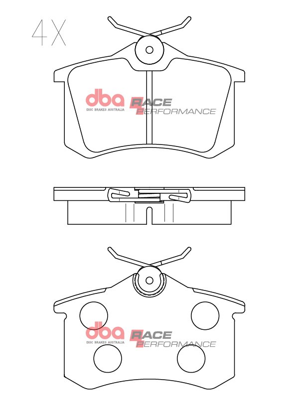 DBA Brake Pads Race Performance — Rear Axle for Audi A1 8X / A1 GB – DB1449RP — brake part photo