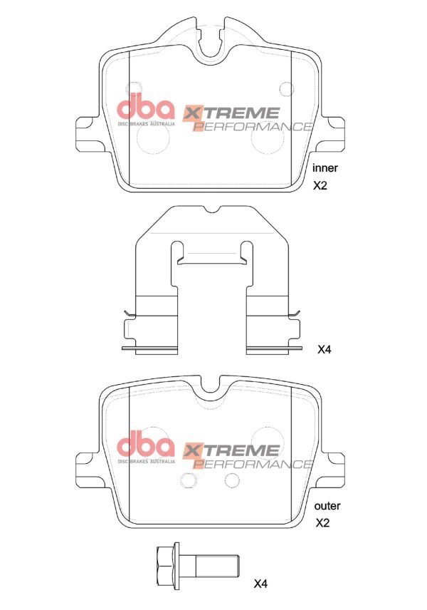 DBA Brake Pads Xtreme Performance — Rear Axle for Toyota GR Supra / Supra GR – DB15190XP — brake part photo