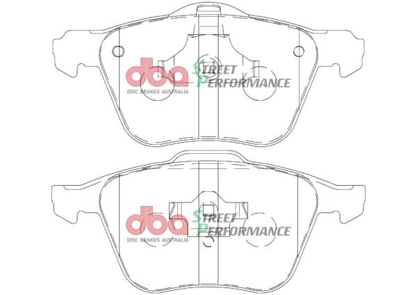 DBA Brake Pads Street Performance — Front Axle for Volvo S60 (Mk1) / S60 (Mk1) T5 – DB1658SP — brake part photo