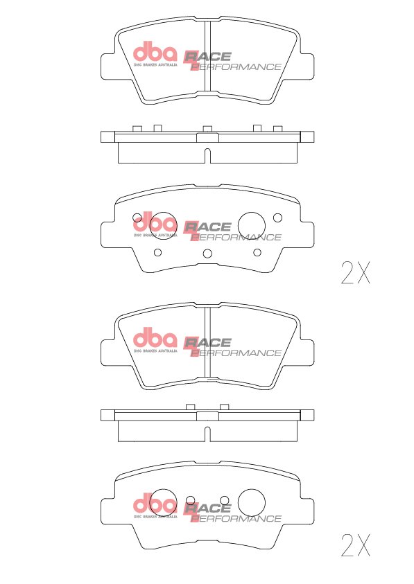 DBA Brake Pads Race Performance — Rear Axle for Hyundai Ioniq / Veloster – DB2076RP — brake part photo DBA Brake Pads Race Performance — Rear Axle for Hyundai Ioniq / Veloster – DB2076RP — brake part photo