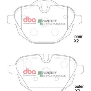 DBA Brake Pads Street Performance — Rear Axle for BMW 5 Series (F10) 518 / 5 Series (F10) 520 – DB2225SP — brake part photo