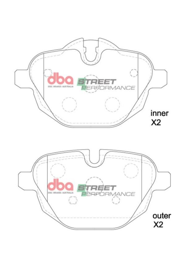 DBA Brake Pads Street Performance — Rear Axle for BMW 5 Series (F10) 518 / 5 Series (F10) 520 – DB2225SP — brake part photo DBA Brake Pads Street Performance — Rear Axle for BMW 5 Series (F10) 518 / 5 Series (F10) 520 – DB2225SP — brake part photo