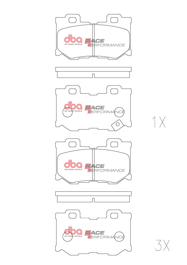 DBA Brake Pads Race Performance — Rear Axle for Infiniti FX30D / FX37 – DB2401RP — brake part photo
