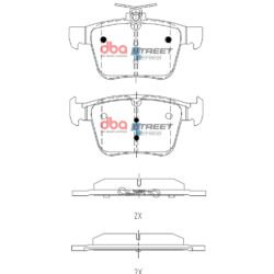 DBA Brake Pads Street Series — Rear Axle for Audi S3 8V / TTS quattro 8S – DB2415SS — brake part photo