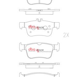 DBA Brake Pads Race Performance — Rear Axle for Honda Civic (10th Gen) / Civic (10th Gen) FK8 – DB2429RP — brake part photo