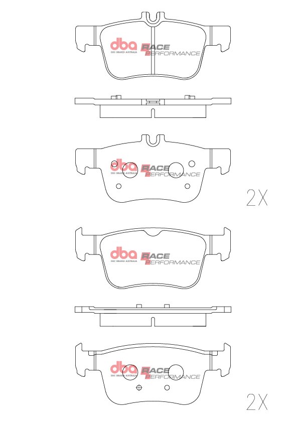 DBA Brake Pads Race Performance — Rear Axle for Honda Civic (10th Gen) / Civic (10th Gen) FK8 – DB2429RP — brake part photo