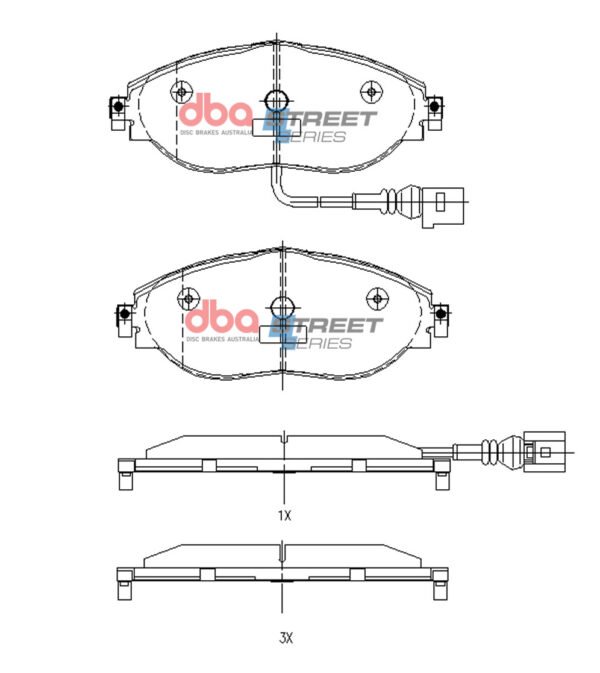 DBA Brake Pads Street Series — Front Axle for Audi A3 8Y / A3 quattro 8Y – DB8849SS — brake part photo DBA Brake Pads Street Series — Front Axle for Audi A3 8Y / A3 quattro 8Y – DB8849SS — brake part photo