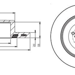 DBA Street Series - plain Brake Discs — Rear Axle for Subaru Forester / Impreza – DBA2657 — technical diagram