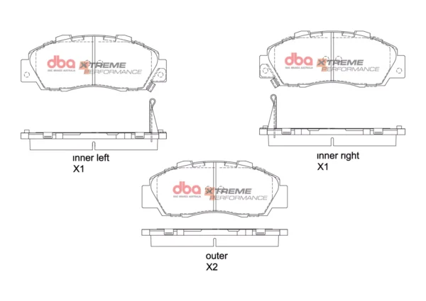 DBA Brake Pads Xtreme Performance — Front for Honda Accord / Ascot – DB1206XP — brake part photo DBA Brake Pads Xtreme Performance — Front for Honda Accord / Ascot – DB1206XP — brake part photo