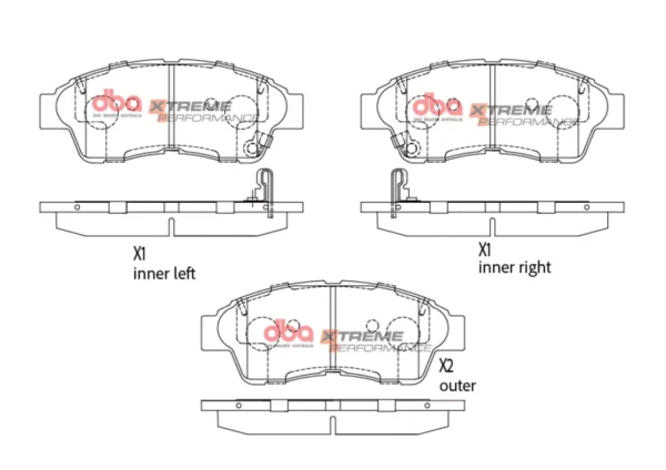 DBA Brake Pads Xtreme Performance — Front for Holden (aust/nz) Apollo / Toyota Camry – DB1267XP — brake part photo DBA Brake Pads Xtreme Performance — Front for Holden (aust/nz) Apollo / Toyota Camry – DB1267XP — brake part photo