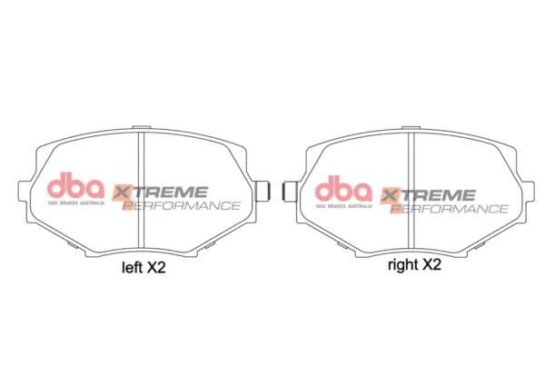 DBA Brake Pads Xtreme Performance — Front Axle for Mazda MX5 (Mk1) (NA) / MX5 (Mk2) (NB) – DB1282XP — brake part photo DBA Brake Pads Xtreme Performance — Front Axle for Mazda MX5 (Mk1) (NA) / MX5 (Mk2) (NB) – DB1282XP — brake part photo