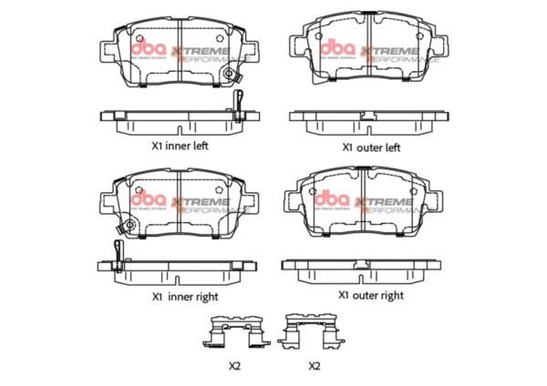 DBA Brake Pads Xtreme Performance — Front for Toyota Celica ZZT230 / MR2 (Mk3) – DB1422XP — brake part photo DBA Brake Pads Xtreme Performance — Front for Toyota Celica ZZT230 / MR2 (Mk3) – DB1422XP — brake part photo
