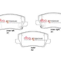 DBA Brake Pads Xtreme Performance — Front Axle for Kia Picanto – DB15056XP — brake part photo