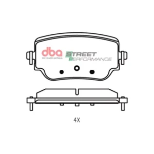 DBA Brake Pads Street Performance — Rear for Mercedes-Benz A-Class (W177) A160 / A-Class (W177) A160D – DB15082SP — brake part photo