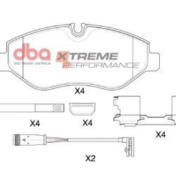DBA Brake Pads Xtreme Performance — Front Axle for Mercedes-Benz Sprinter 209D / Sprinter 210D – DB1973XP — brake part photo