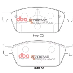 DBA Brake Pads Xtreme Performance — Front Axle for Ford Focus (Mk3) / Kuga (Mk2) – DB2353XP — brake part photo