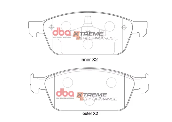 DBA Brake Pads Xtreme Performance — Front Axle for Ford Focus (Mk3) / Kuga (Mk2) – DB2353XP — brake part photo