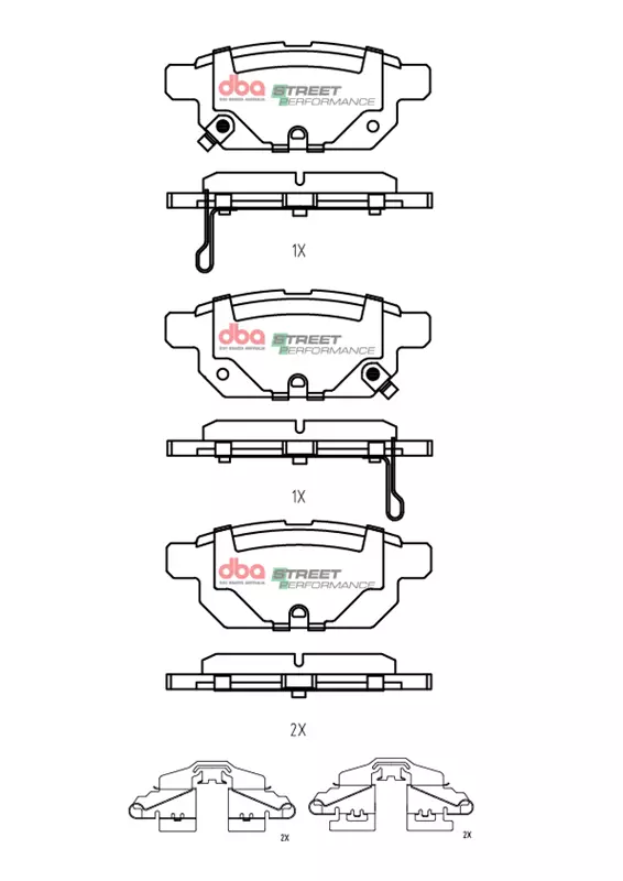 DBA Brake Pads Street Performance — Rear for Suzuki SX4 S-Cross / Swift – DB2364SP — brake part photo