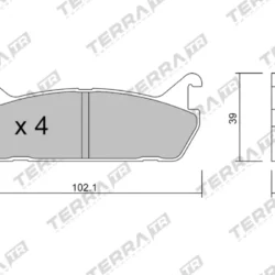 Terra Performance Track Days Rear Brake Pads for Mazda 323 / Suzuki Baleno – TP13470TR — additional product view