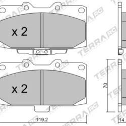 Terra Performance Race Front Brake Pads for Nissan 300ZX Z32 / Mitsubishi 3000 GTO – TP14340RC — additional product view