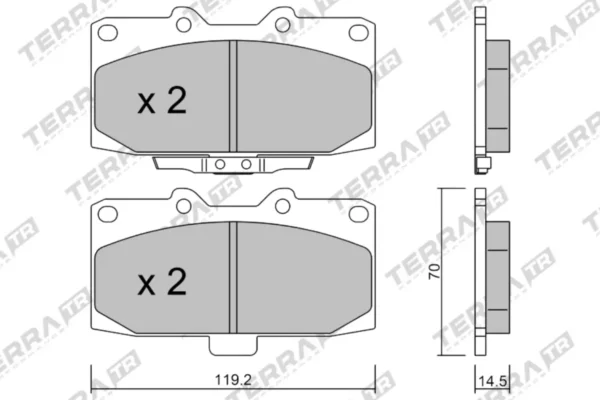 Terra Performance Track Days Front Brake Pads for Nissan 300ZX Z32 / Mitsubishi 3000 GTO – TP14340TR 4 Terra Performance Track Days Front Brake Pads for Nissan 300ZX Z32 / Mitsubishi 3000 GTO – TP14340TR Terra Performance Track Days Front Brake Pads for Nissan 300ZX Z32 / Mitsubishi 3000 GTO – TP14340TR — brake part photo