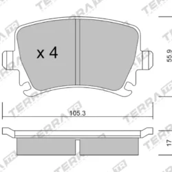 Terra Performance Track Days Rear Brake Pads for VW Jetta Mk6 / Škoda Superb (3T) – TP18570TR 9 Terra Performance Track Days Rear Brake Pads for VW Jetta Mk6 / Škoda Superb (3T) – TP18570TR Terra Performance Track Days Rear Brake Pads for VW Jetta Mk6 / Škoda Superb (3T) – TP18570TR — additional product view
