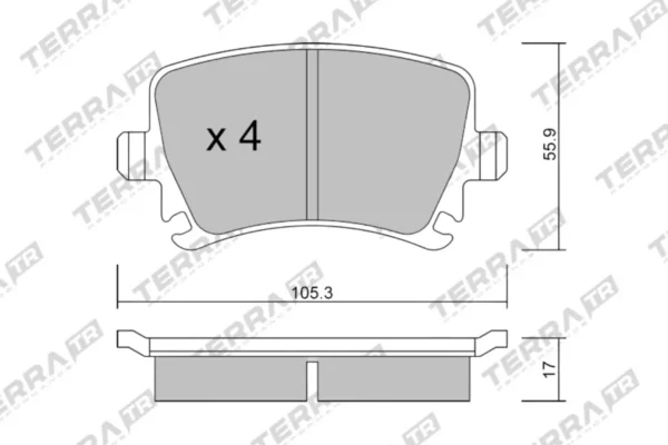 Terra Performance Track Days Rear Brake Pads for VW Jetta Mk6 / Škoda Superb (3T) – TP18570TR 4 Terra Performance Track Days Rear Brake Pads for VW Jetta Mk6 / Škoda Superb (3T) – TP18570TR Terra Performance Track Days Rear Brake Pads for VW Jetta Mk6 / Škoda Superb (3T) – TP18570TR — brake part photo