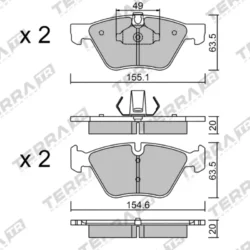 Terra Performance Track Days Front Brake Pads for BMW 1 Series (E81) 120 / BMW 1 Series (E87) 120 – TP18690TR 7 Terra Performance Track Days Front Brake Pads for BMW 1 Series (E81) 120 / BMW 1 Series (E87) 120 – TP18690TR Terra Performance Track Days Front Brake Pads for BMW 1 Series (E81) 120 / BMW 1 Series (E87) 120 – TP18690TR — additional product view