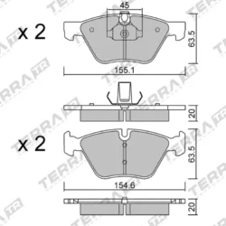 Terra Performance Track Days Front Brake Pads for BMW Z4 E89 / BMW X1 (E84) – TP18693TR 5 Terra Performance Track Days Front Brake Pads for BMW Z4 E89 / BMW X1 (E84) – TP18693TR Terra Performance Track Days Front Brake Pads for BMW Z4 E89 / BMW X1 (E84) – TP18693TR — additional product view