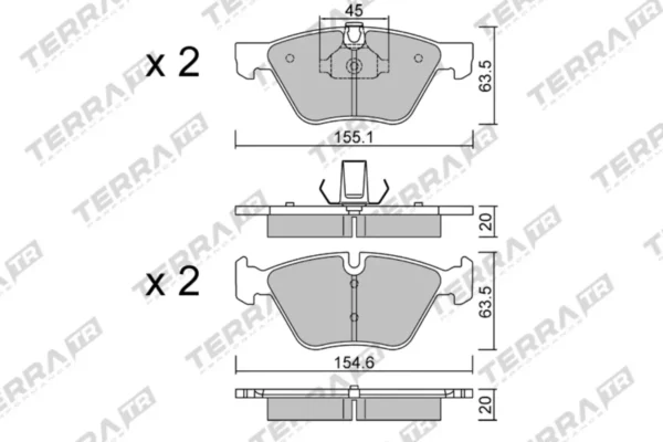 Terra Performance Track Days Front Brake Pads for BMW Z4 E89 / BMW X1 (E84) – TP18693TR 2 Terra Performance Track Days Front Brake Pads for BMW Z4 E89 / BMW X1 (E84) – TP18693TR Terra Performance Track Days Front Brake Pads for BMW Z4 E89 / BMW X1 (E84) – TP18693TR — brake part photo