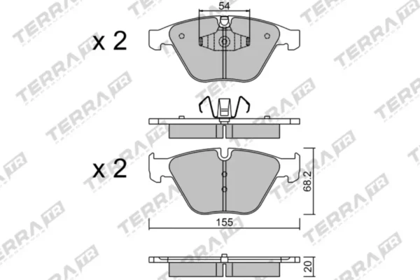 Terra Performance Track Days Front Brake Pads for BMW X1 (E84) / BMW 3 Series (E90) 320 – TP18726TR 2 Terra Performance Track Days Front Brake Pads for BMW X1 (E84) / BMW 3 Series (E90) 320 – TP18726TR Terra Performance Track Days Front Brake Pads for BMW X1 (E84) / BMW 3 Series (E90) 320 – TP18726TR — brake part photo